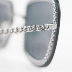 Chanel 4244 Black Square Sunglasses with Chain