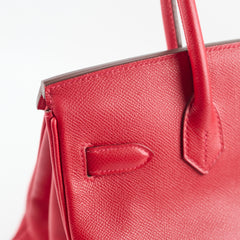 Hermes Birkin Epsom 30 Rouge Casaque - Q Square Stamp