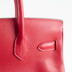 Hermes Birkin Epsom 30 Rouge Casaque - Q Square Stamp