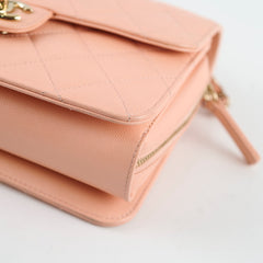 Chanel Seasonal Flap Caviar Peach / Pink