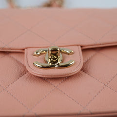 Chanel Seasonal Flap Caviar Peach / Pink
