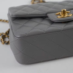 Chanel Mini Rectangular Top Handle Grey