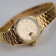 Rolex 26mm Datejust 18k Yellow Gold with Diamonds Watch