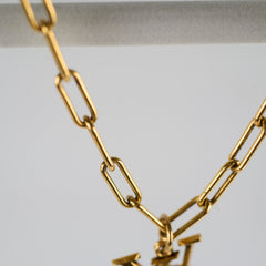 Louis Vuitton Flower Monogram Necklace Gold