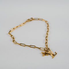 Louis Vuitton Flower Monogram Necklace Gold