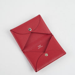 Hermes Calvi Epsom Rouge Garance