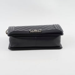 Chanel Old Medium Boy Bag Black Caviar Ruthenium HW