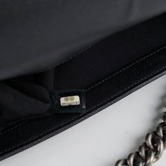 Chanel Old Medium Boy Bag Black Caviar Ruthenium HW