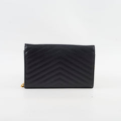 Saint Laurent Envelope Wallet On Chain Black GHW