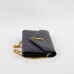 Saint Laurent Envelope Wallet On Chain Black GHW