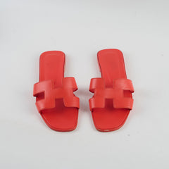 Hermes Oran Orange Rouge Grenadine Size 38