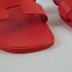 Hermes Oran Orange Rouge Grenadine Size 38