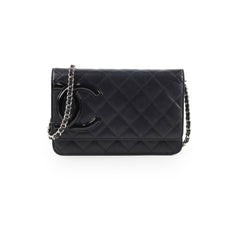 Chanel Ligne Cambon Black Calfskin Wallet on Chain