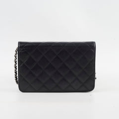 Chanel Ligne Cambon Black Calfskin Wallet on Chain