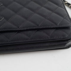 Chanel Ligne Cambon Black Calfskin Wallet on Chain