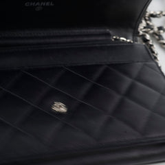 Chanel Ligne Cambon Black Calfskin Wallet on Chain