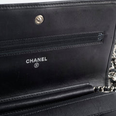 Chanel Ligne Cambon Black Calfskin Wallet on Chain