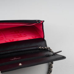 Chanel Ligne Cambon Black Calfskin Wallet on Chain