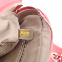 Chanel Red Easy Flap Caviar Shoulder Bag
