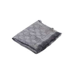 Gucci Grey Wool Scarf GG Monogram