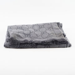 Gucci Grey Wool Scarf GG Monogram