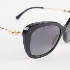 Chanel Pearl Detail Black Butterfly Sunglasses