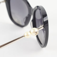 Chanel Pearl Detail Black Butterfly Sunglasses