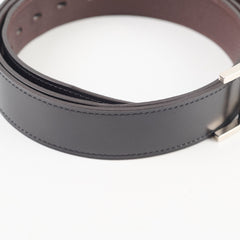 Hermes Mens Fil d'h Reversible Belt Black/Brown 110cm