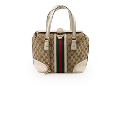 Gucci Treasure Boston GG Canvas Beige Bag