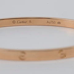 Cartier Love Bracelet Small Model Pink Gold Size 16