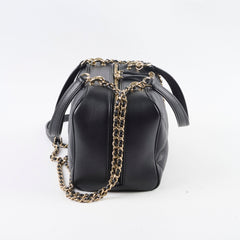 Chanel CC Quilted Bowling Bag Lambskin Black (28 Series)