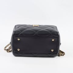 Chanel CC Quilted Bowling Bag Lambskin Black (28 Series)
