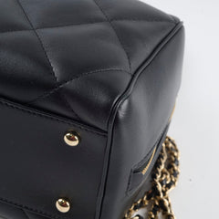 Chanel CC Quilted Bowling Bag Lambskin Black (28 Series)
