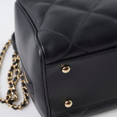 Chanel CC Quilted Bowling Bag Lambskin Black (28 Series)