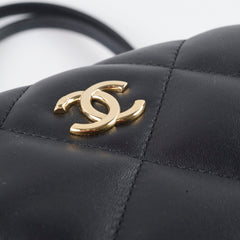 Chanel CC Quilted Bowling Bag Lambskin Black (28 Series)