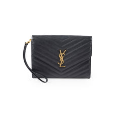 Saint Laurent Cassandre Matelasse Flap Pouch Black