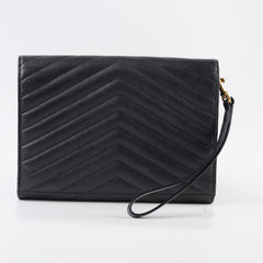 Saint Laurent Cassandre Matelasse Flap Pouch Black