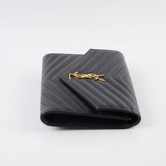 Saint Laurent Cassandre Matelasse Flap Pouch Black