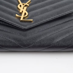 Saint Laurent Cassandre Matelasse Flap Pouch Black