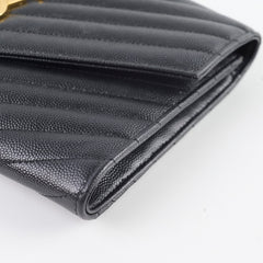 Saint Laurent Cassandre Matelasse Flap Pouch Black