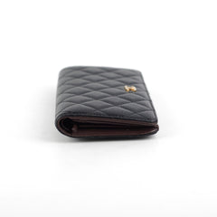 Chanel Long Wallet Black Caviar