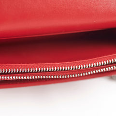 Saint Laurent Sunset On Chain Mini Croc Embossed Red