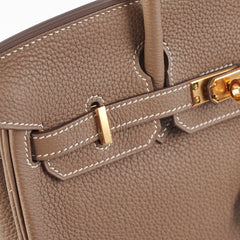 Hermes Birkin 25 Togo Etoupe Stamp D