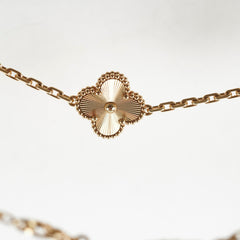 Van Cleef & Arpels VCA Vintage 10 Motifs Gold Guilloche Necklace 2024