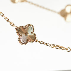 Van Cleef & Arpels VCA Vintage 10 Motifs Gold Guilloche Necklace 2024