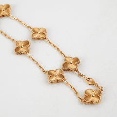 Van Cleef & Arpels VCA Vintage 10 Motifs Gold Guilloche Necklace 2024