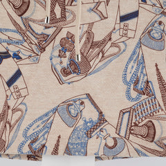 Hermes Skirt Beige/Blue Size 34