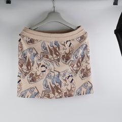 Hermes Skirt Beige/Blue Size 34