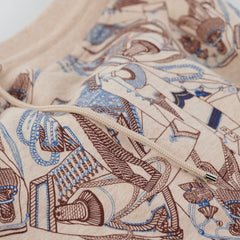 Hermes Skirt Beige/Blue Size 34