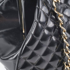 Chanel Mademoiselle Frame Patent Leather Bag Black